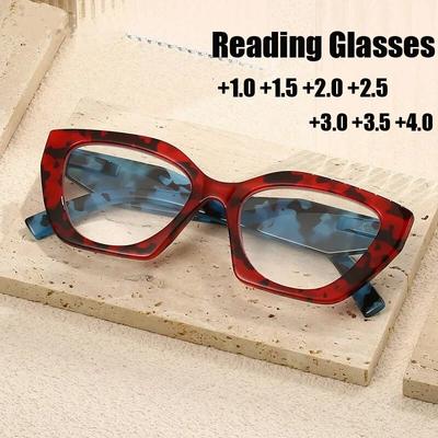 Fashion Cat Eye Presbyopia Eyeglasses Luxury Finished Optical Prescription Reading Glasses for Women Men's Hyperopia Eyewear