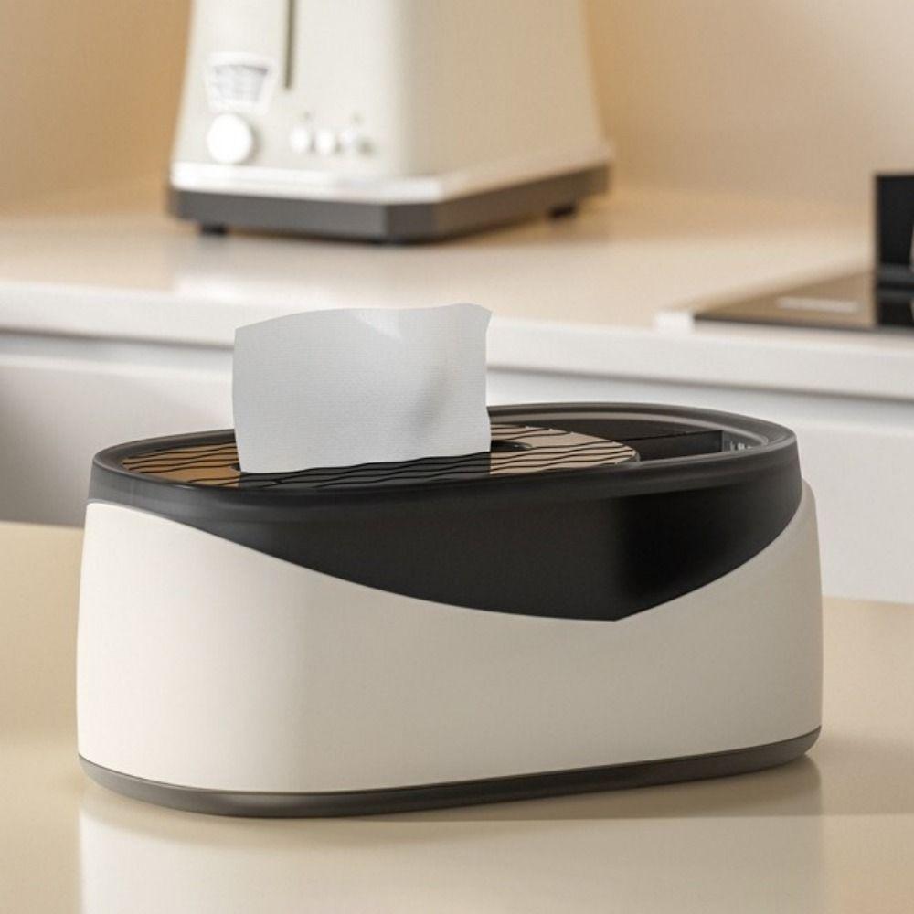 Durable Plastic Tissue Box Large Capacity Dustproof Napkin Holder Simple Tissue Paper Box Dining Room