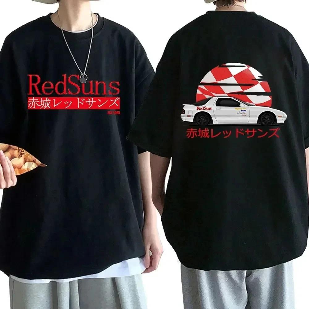 Anime Drift AE86 Initial D Double Sided T Shirt O-Neck Short Sleeves Summer Unisex R34 Skyline GTR JDM Manga T-Shirts