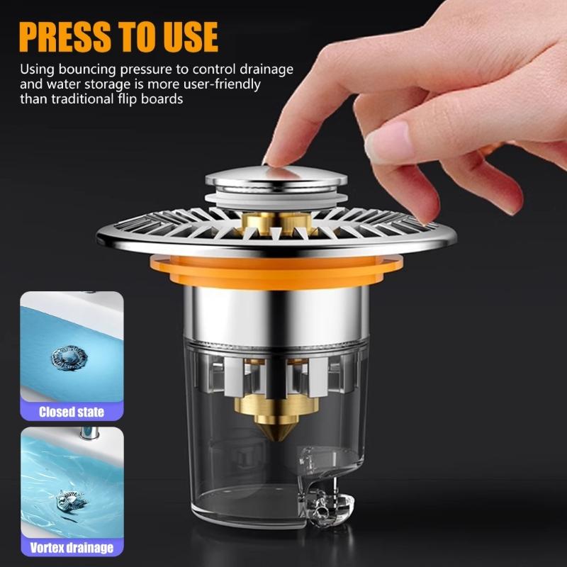 Bathtub Plugs Anticlogging Drain Filter Wash Basins Sink Drain Stopper Push-type Bounce Cores Drain Hair Catcher