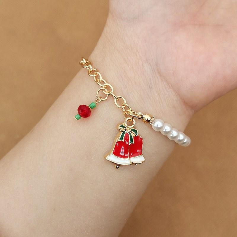 Snowman Christmas Bracelet Bell Christmas Christmas Tree Old Man Elk Snowflake Jewelry Alloy