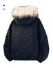 Unisex High-End Winter Trench Coat with Fur Collar, Casual Trendy Thickened Down Jacket