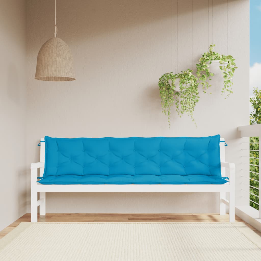 Garden Bench Cushions 2 pcs Light Blue 200 x 50 x 7 cm Oxford Fabric