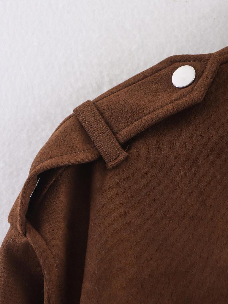 European & American Women's Suede Texture Jacket Coat