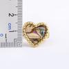 Nidin Daily Versatile Delicate Sweet Romantic Heart-shaped Natural Stone Adjustable Open Ring 5 Colors Fashion Party Jewelry