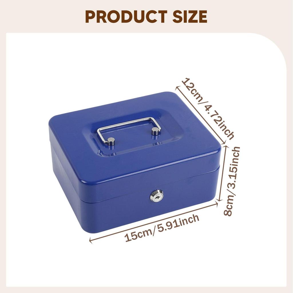 Metal Cash Box with Lock Case Container with Keys for Kids Girls Boys Prizes