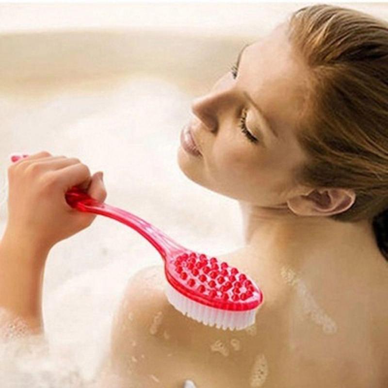 Skin Cleaning Long Handled Scrubber Massager Body Back Brush Bath Shower
