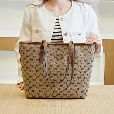 Frühlings- und Sommer-Vielseitige Damen-Tasche mit großem Fassungsvermögen und Aufdruck, Einzel-Schulter-Achsel-Tragetasche, Handtasche, Pendlertasche, Retro