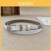 Handcrafted Leather Twolayer Thin Waistband With Metal Closure For Daily Fashion