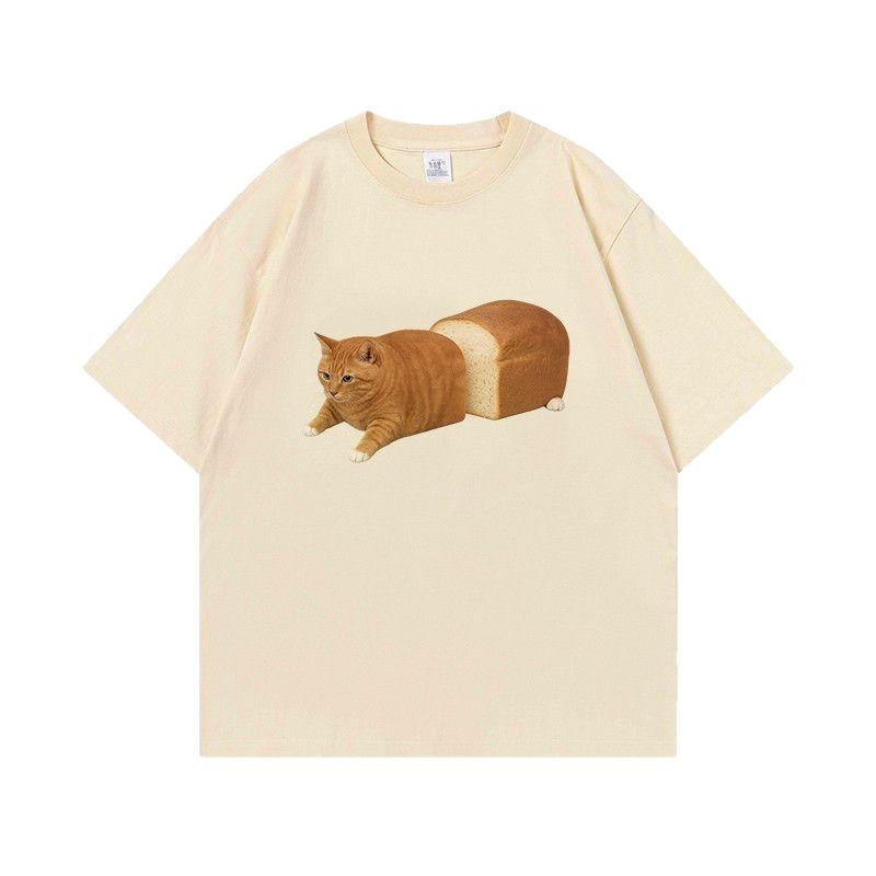 Quirky Cat Print Short Sleeve Summer Casual Unisex T-shirt