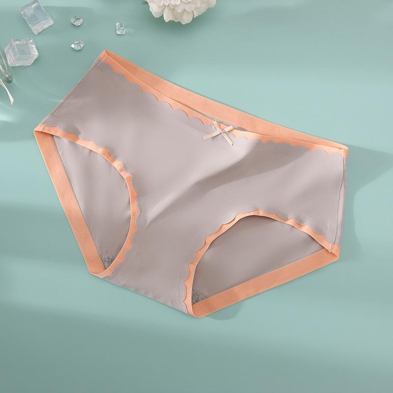 Ice Silk Pants Women's Graphene Pure Cotton Crotch Mid Waist Tight Women's Shorts Student Girls' Breathable Traceless Triangle Pants