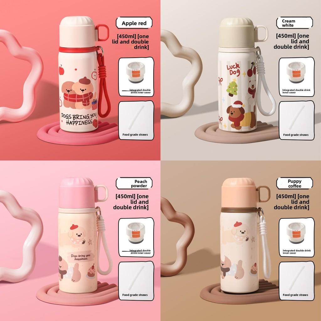 Childrens Cartoon Puppy Stainless Steel Thermos With Bouncing Cap For Outdoor Activities And Gifts