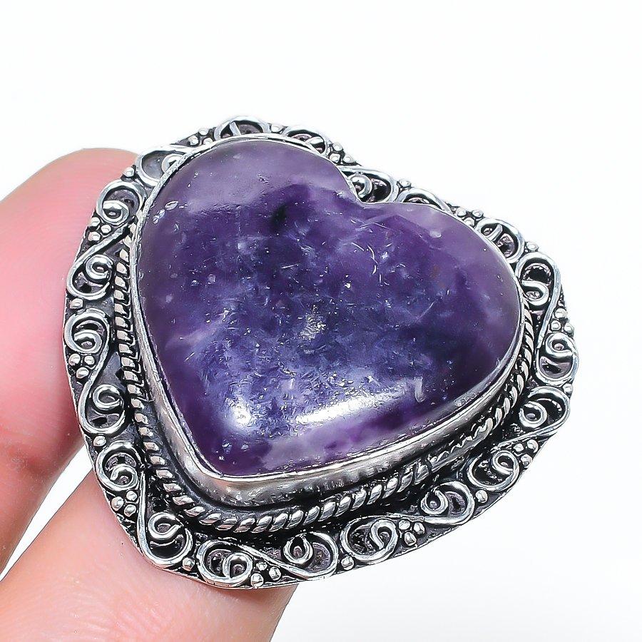 Natural Lepidolite Gemstone 925 Sterling Silver Jewelry Ring Size 7.5 AR-17042