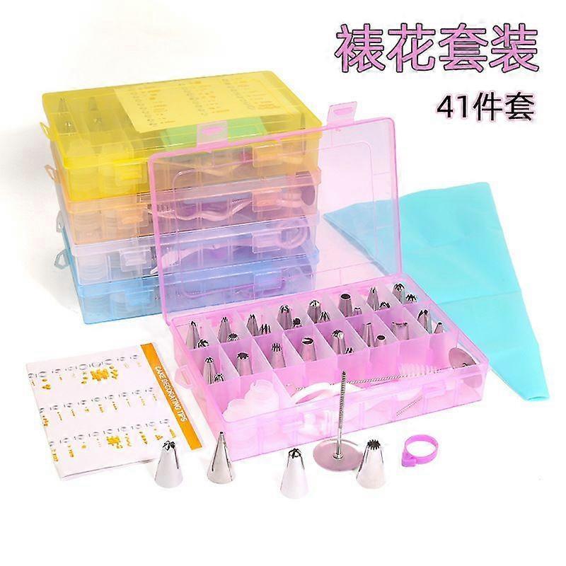 New Cake Decorating Mouth Set Cookie Soluble Bean Small Cake Baking Set Decorating Bag Converter Decorating Set Pink