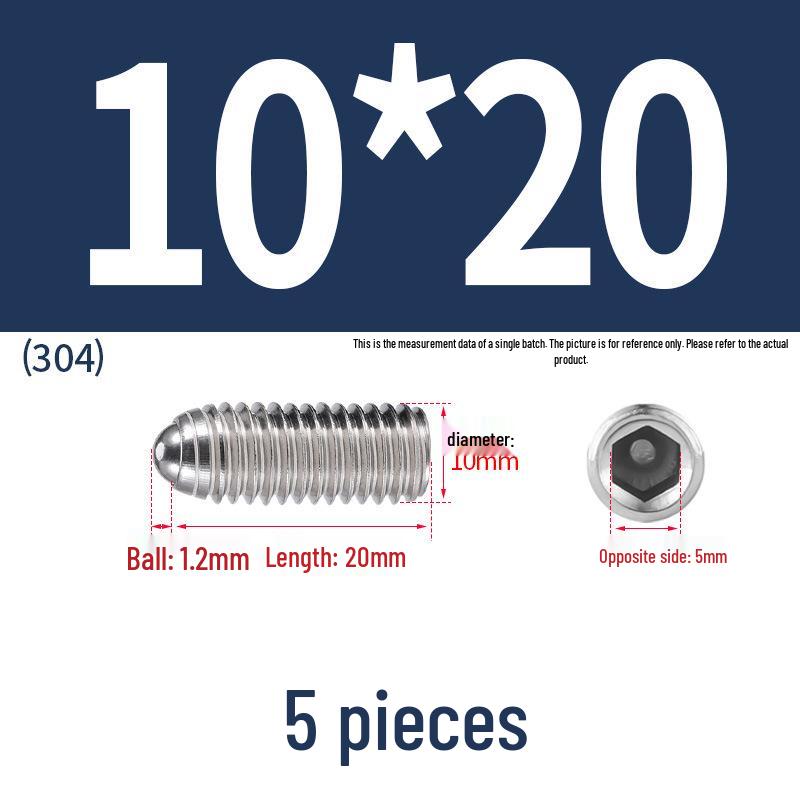 Stainless Steel Ball Plunger Set: M2.5-M16 Ball Screw Positioning Spring Plunger