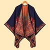 Spot Foreign Trade Women's Scarves Shawls Wholesale Autumn Winter Retro Jacquard Thick Warm Split Cape