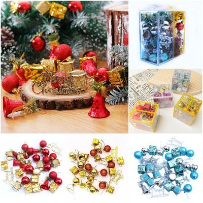 26/32PCS Multicolor Christmas Hanging Decoration Xmas Ball Bell Xmas Tree Decoration Party Supplies