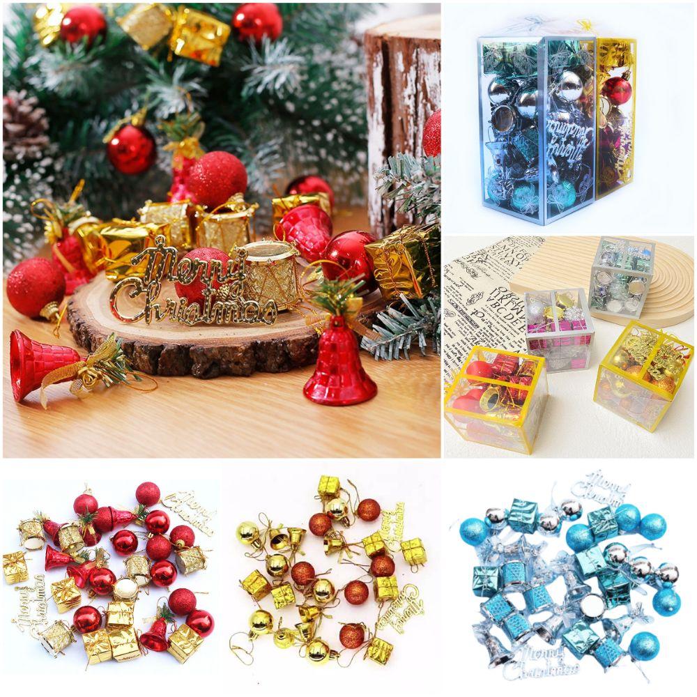 26/32PCS Mixed Pattern Christmas Hanging Decoration Xmas Ball Bell Drop Ornaments  Party Supplies