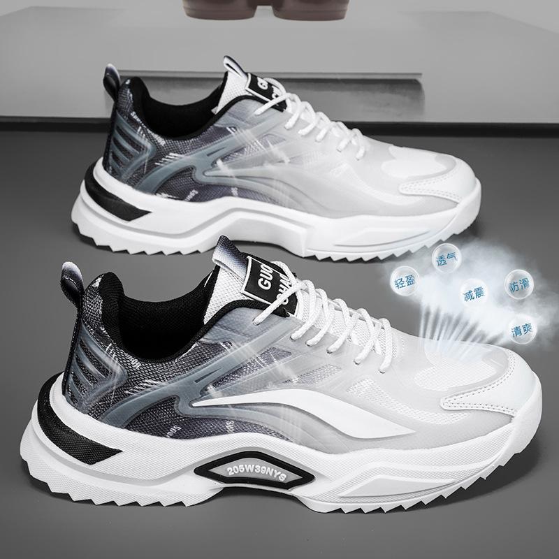 Men's Shoes for Spring New Casual Running Sports Shoes for Men's High Rise and Breathable Summer Little White Dad's Trendy Shoes