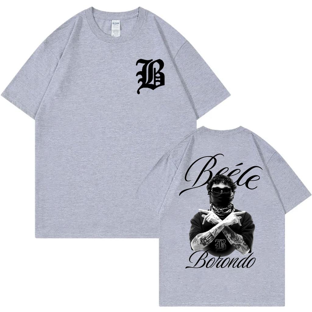 T-shirts Graphiques Double Face Rapper Beele Unisexes Hip Hop Vintage Manches Courtes Mode d'Été Décontractés T-shirts en Coton