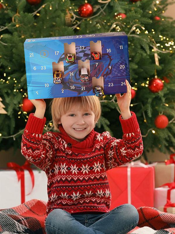 Christmas Advent Calendar Car Toys 24pcs Alloy Race Car Toys Christmas Countdown Calendar Decorative New Year Kids Gifts