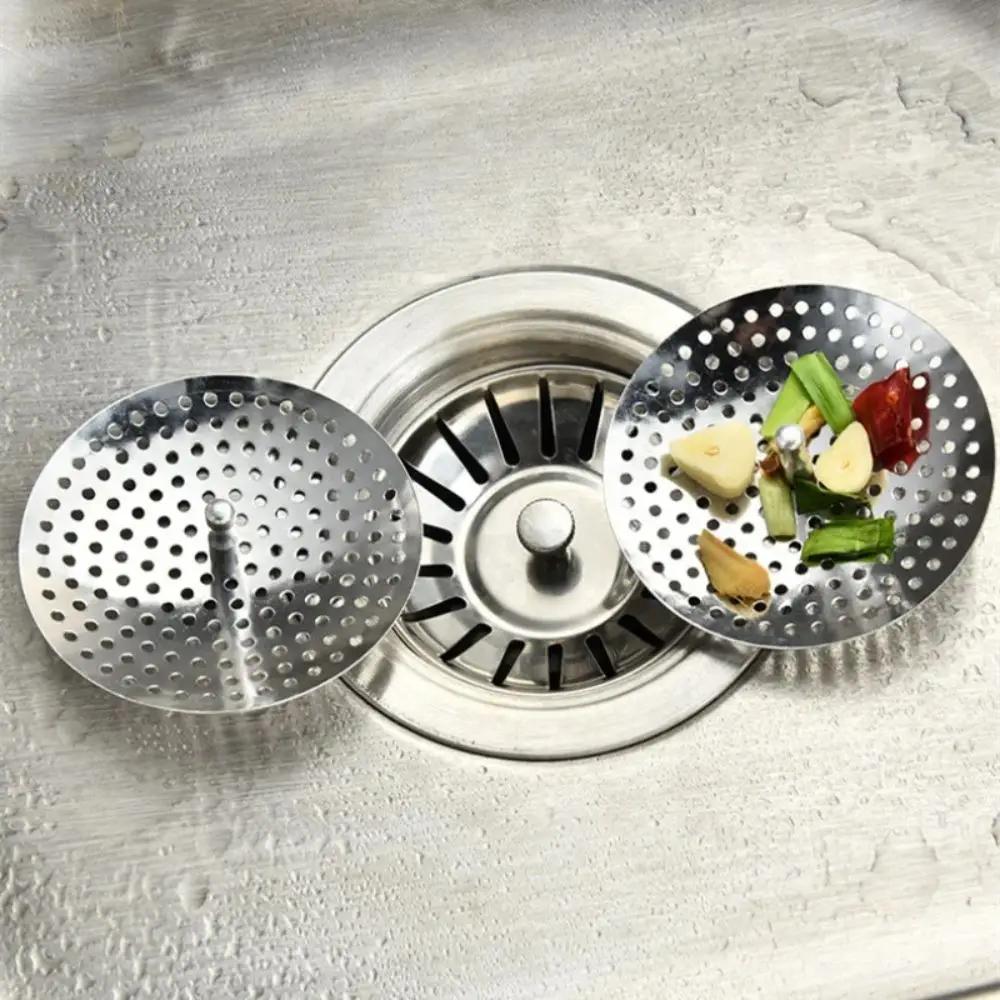 New Stainless Steel Kitchen Sink Filter Drain Hole Trap Hair Catcher Water Basin Strainer Mesh Bathroom Accessories Waste Screen