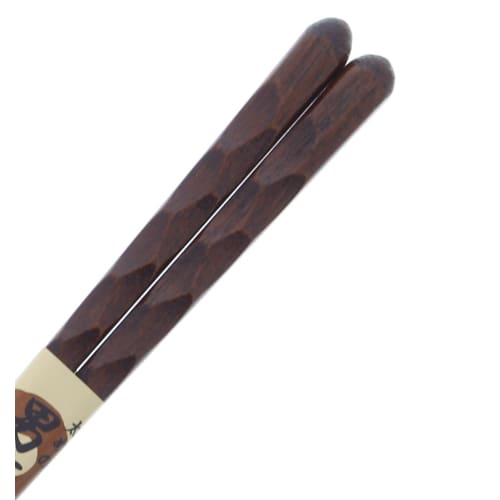 Ishida Japanese made chopsticks for men, thick, randomly carved, one and a half wooden (natural wood), lacquered, tip angle 23.5cm
