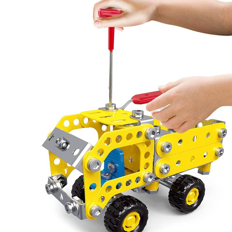 Creative Diy Assembly Variable Multi Shape Building Block Puzzle Educational Toys For Children 3D Model Metal Engineering Bricks