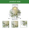 4Pcs Floral Wreath Candle Rings Wreaths, Artificial Gypsophila Flowers Candle Rings Garland for Pillar Centerpiece Party Table Decor