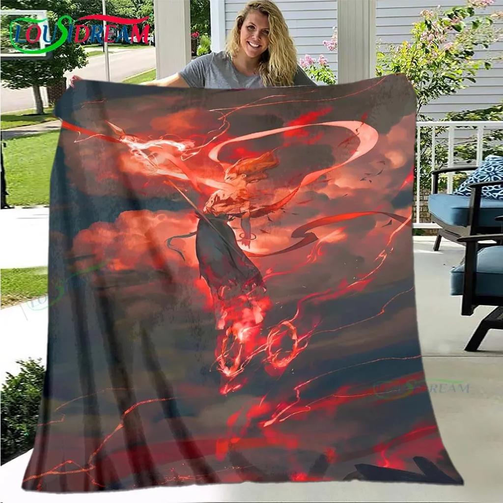 Famous Film Role Nezha Printed Soft Blanket Living Room Bedroom Sofa Bed Blanket Gift Portable Picnic Blanket Luxury Gift