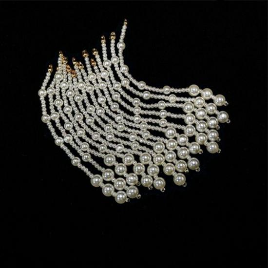 

Винтажная шпилька для волос в стиле ханьфу ручной работы: Нити жемчуга из рисового жемчуга с кисточкой