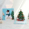 New Christmas 3D Three-Dimensional Greeting Card Christmas Tree Blessing Message Small Card Folding