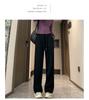 Women's Black Wide-Leg & Narrow Straight-Leg Sweatpants - Spring & Autumn 2025 Collection, Plus Velvet, Casual Banana Style