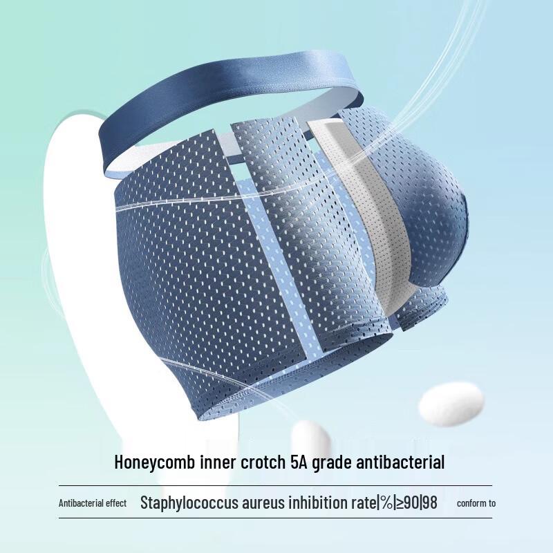 LANGSHA Men's Plus Size Ice Silk Mesh Boxer Briefs 3-Pack