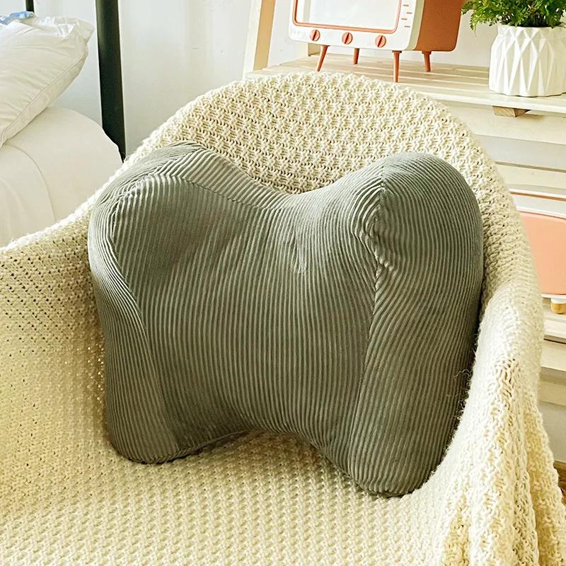 Подушка для талии в офисе, подушка для дивана, многофункциональная прикроватная подушка, подушка для талии для сидящей беременной женщины, мягкая подушка 36x29x15cm серебряный серый