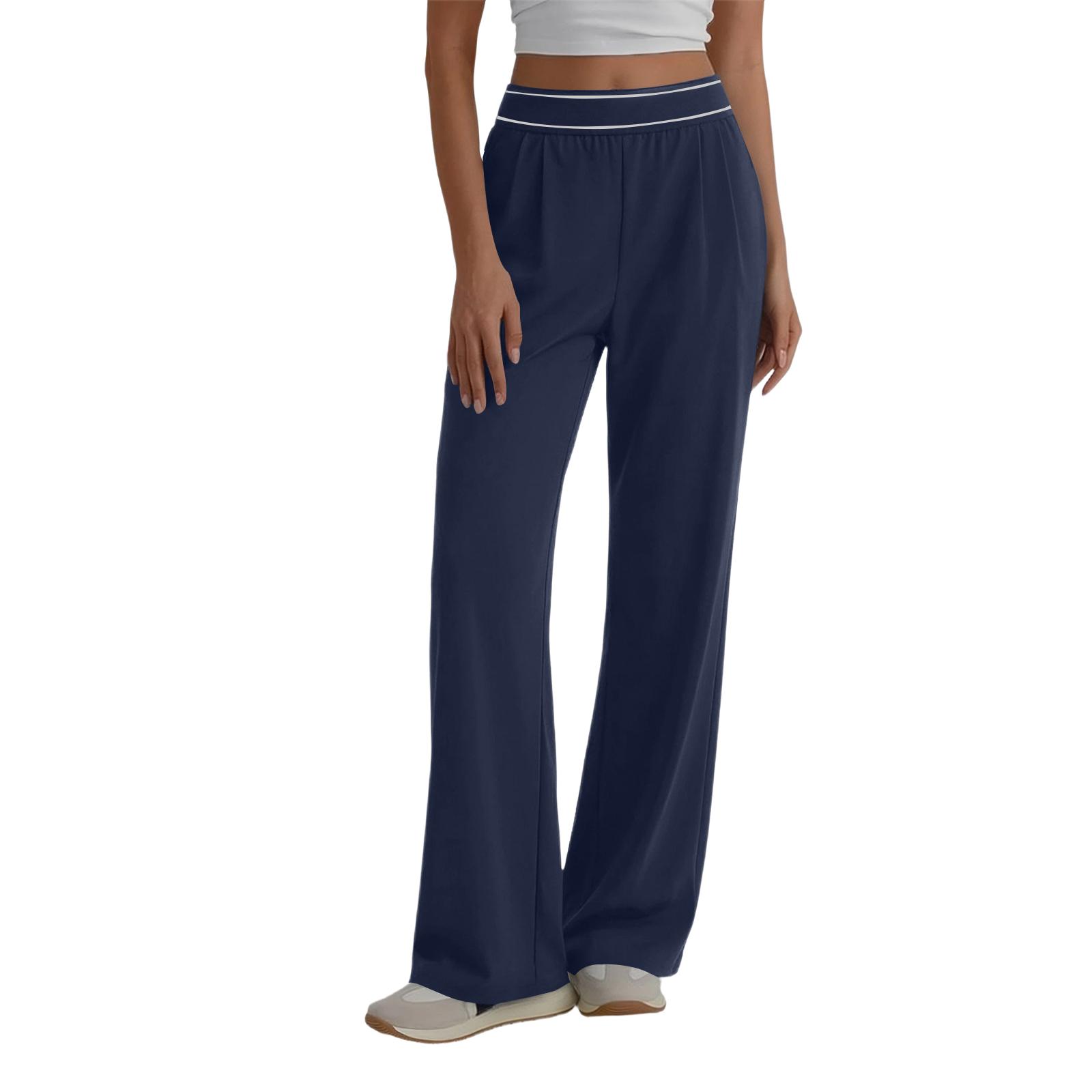 

Women s Casual Straight Leg Yoga Sports Pants Wide Leg Pants S Темно-синій