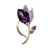 Broche Élégante Fleur de Tulipe Violette pour Femme Fleur de Poitrine Amoureux des Fleurs Épinglette pour Manteau Bijou de Mode pour l'Habillement Cadeau