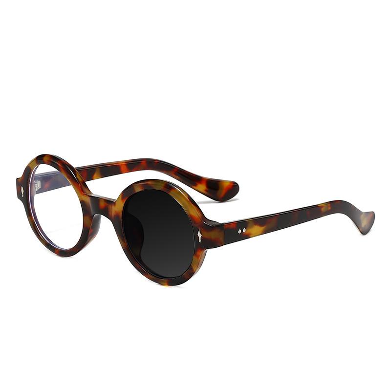 New Fashion Rivet Round Women Frame Myopia Glasses Prescription Nearsight Anti Blue Light Men Eyeglass