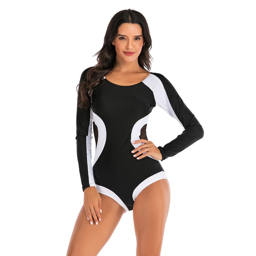 one-piece long-sleeved surfing suit sunscreen women's bathing suit diving suit sexy swimsuit