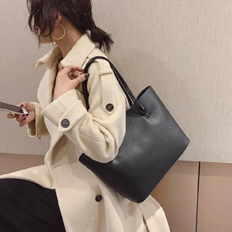 Handbag PU Bag for Girl Women Large Capacity Shopping Bag Versatile Shoulder Bag