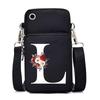 New Letter-printed Black Oblique Span Bag, Mobile Phone Bag, Light To Carry, Vertical Length and Width Change Bag