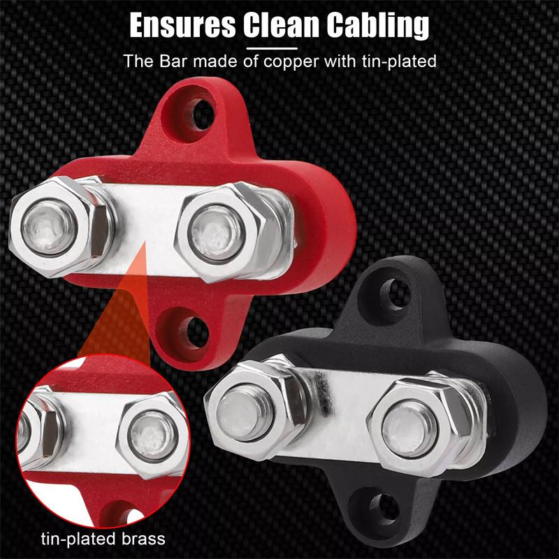 Terminal Block Studs M8 Positive Negative Heavy Duty Bus Bar 5/16" Power Distribution Stud For Camping Rv Truck Boat
