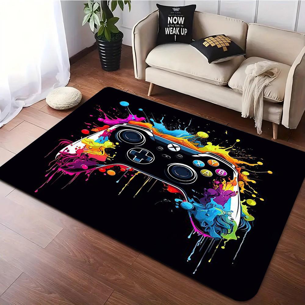 Jungenzimmer Großer Gaming-Teppich 3D Spielteppich Controller-Design Kinder Krabbelspiel Anti-Rutsch Bodenmatte Zuhause Schlafzimmer Dekor Teppiche