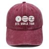 BTS World Tour Embroidered Washed Baseball Cap Retro Casual Unisex Hat