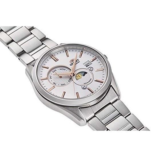ORIENT SUNMOON Automatic Mechanical Watch Domestic Manufacturer Warranty Contemporary RN-AK0301S Mens White Silver