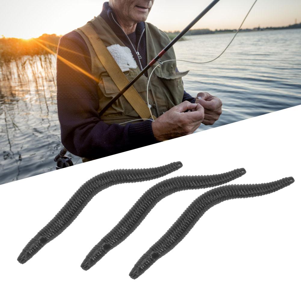 150 pcs 4cm Silicone Black Artificial Worm Earthworm Soft Fishing Lures Bait Fish Tackle Accessories Kit