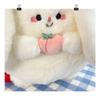 New Rabbit Kitten Plush Toy Backpack Stuffed Animal Rabbit Hold Peach Cat Hold Avocado Portable Shoulder Bag Girl Birthday Gifts