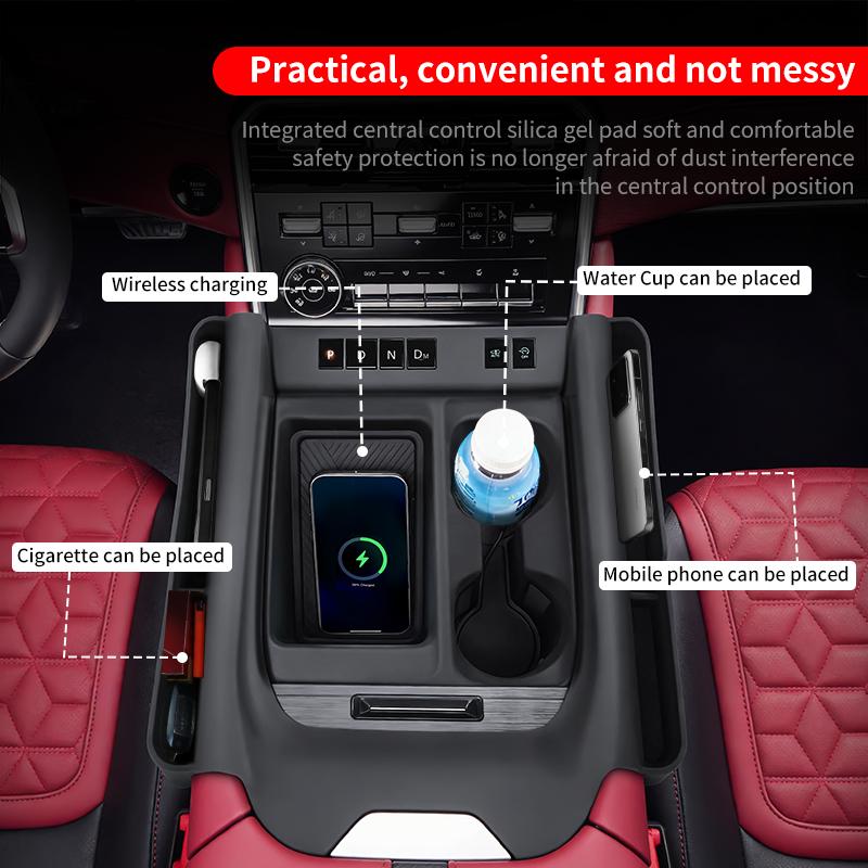 For Nissan 2024 2025 2026 Patrol Y62 Y63 Center Console Silicone Cover Anti-Scratch Protective Case for Cup Holder Armrest
