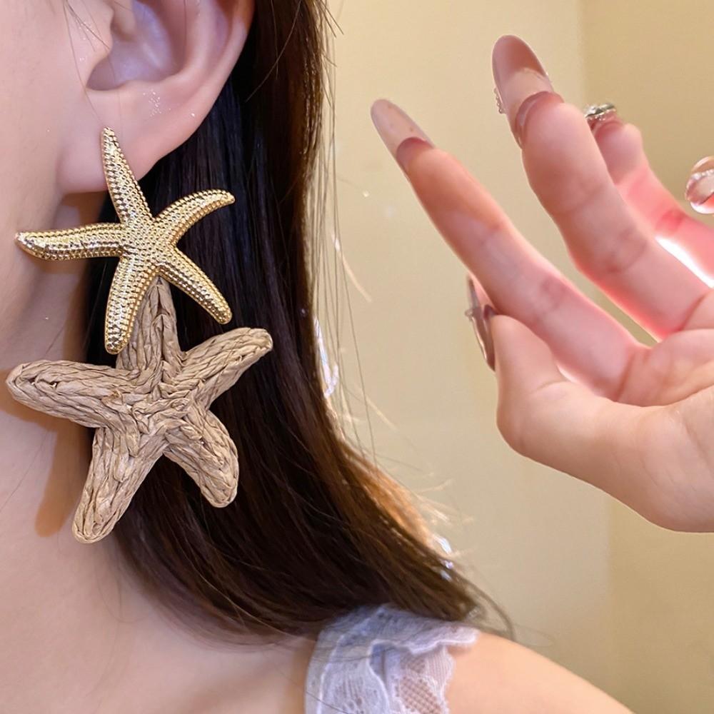 Personality Starfish Ear Pendant Elegant Star Dangle Earrings Unique Starfish Earrings Vacation