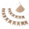 Burlap Banner Rustic Vintage Graduation Decorations Grad Party Decor for College High School